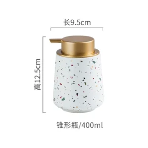 Ceramiczny dozownik do mydła w stylu terrazzo C