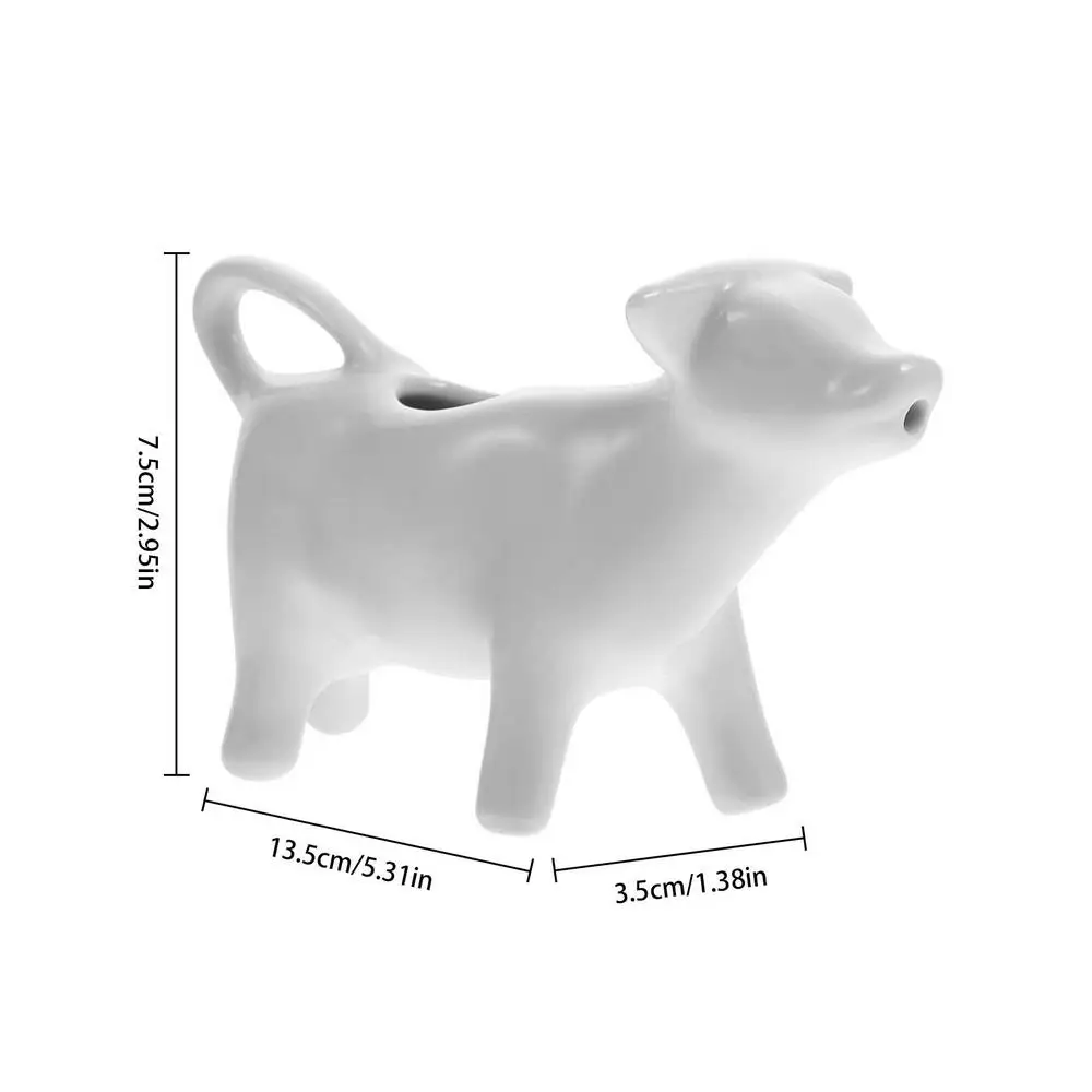Ceramiczny Dzbanek do Śmietanki w Kształcie Krowy — Mini Serwisant Biały