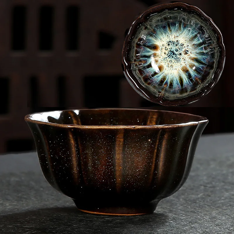 Ceramiczny kubek do herbaty w stylu Jianzhan Błękitny