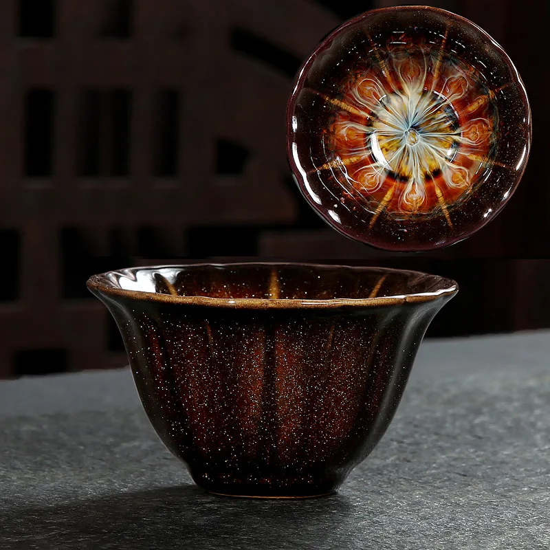 Ceramiczny kubek do herbaty w stylu Jianzhan Ciemny szary