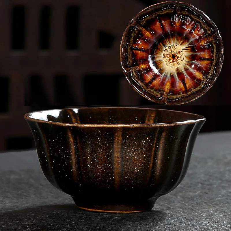 Ceramiczny kubek do herbaty w stylu Jianzhan Różowy