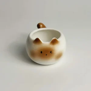 Ceramiczny kubek w kształcie kota - filiżanka do kawy Fioletowy