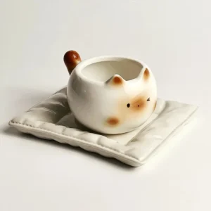 Ceramiczny kubek z kotem syjamskim Czerwony