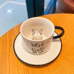Ceramiczny kubek z pazurkiem kota 3D Zielony