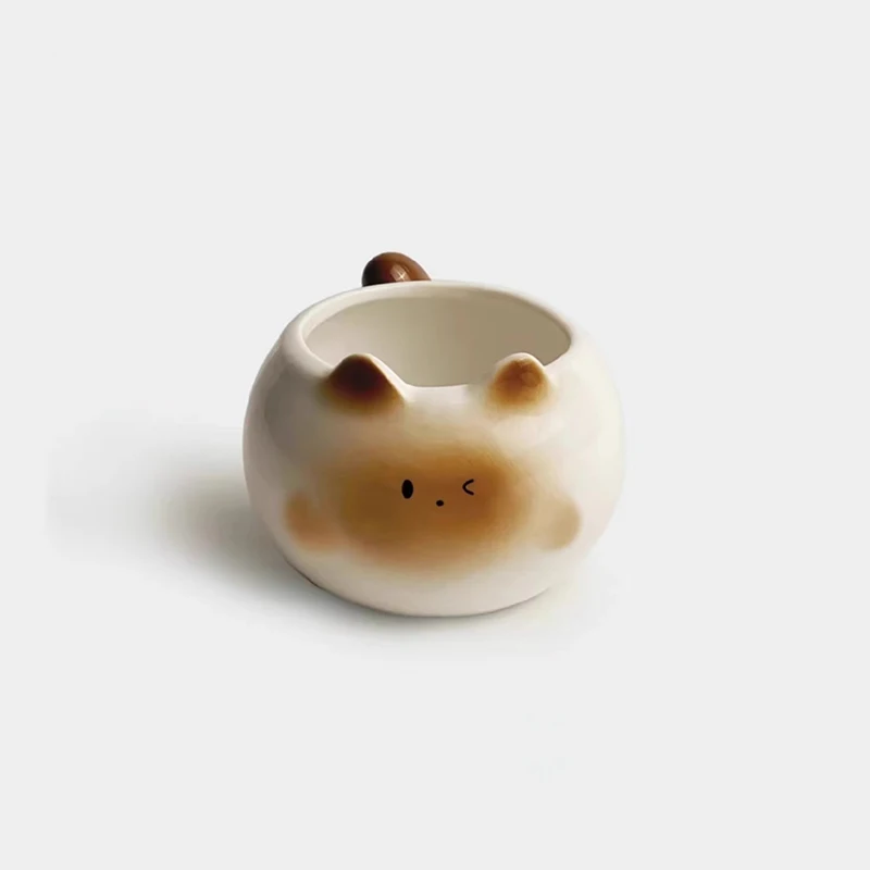 Ceramiczny kubek z kotem syjamskim Biały