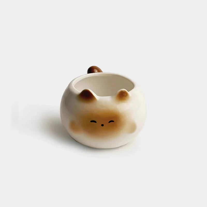 Ceramiczny kubek z kotem syjamskim Pomarańczowy