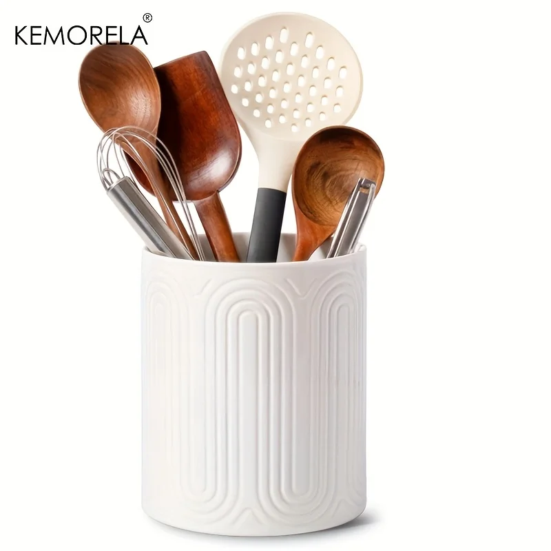 Ceramiczny pojemnik na sztućce na blat L
