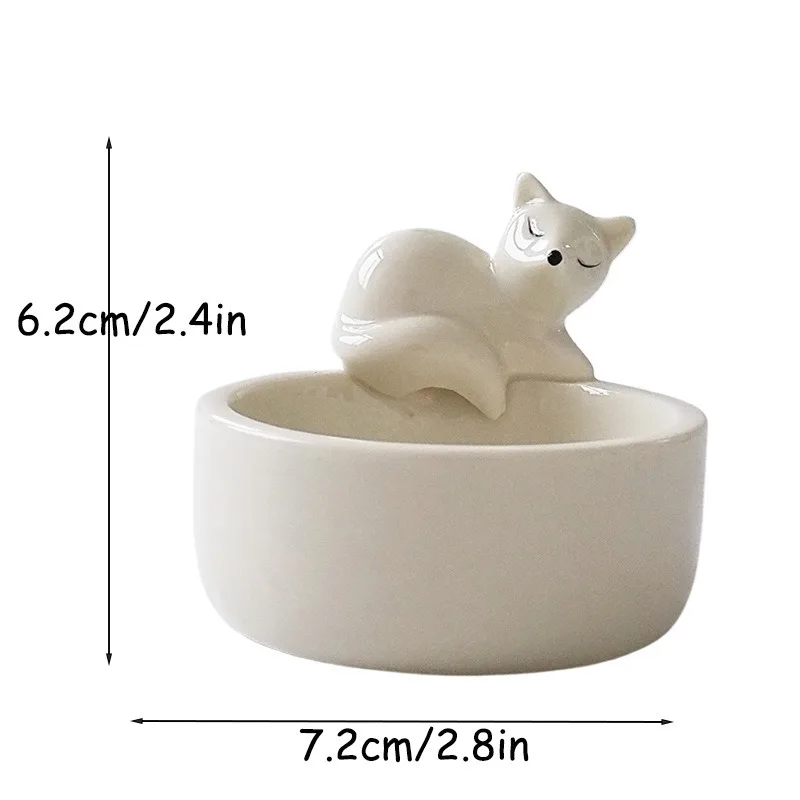 Ceramiczny świecznik kotek grzejący ogon ciepło tealight do domu Czarny