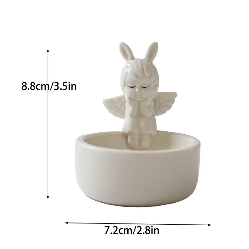 Ceramiczny świecznik kotek grzejący ogon ciepło tealight do domu Jasnoszary