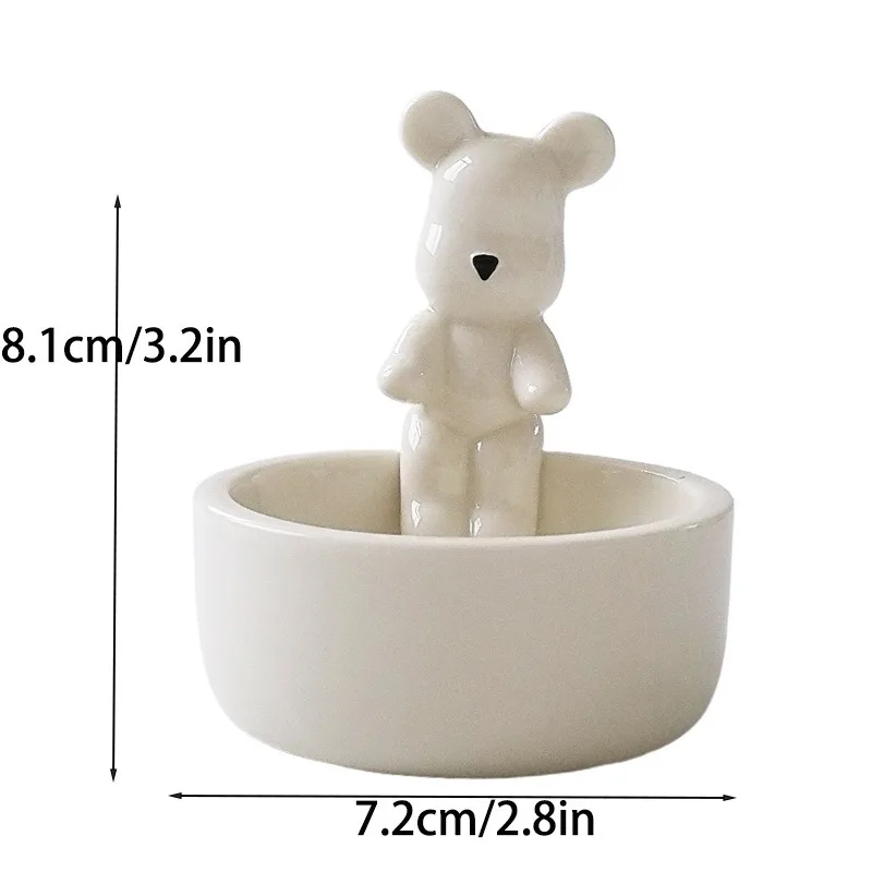 Ceramiczny świecznik kotek grzejący ogon ciepło tealight do domu Niebieski