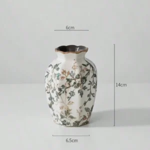 Ceramiczny wazon w stylu antycznym niebieskim pękniętym lodem Biały