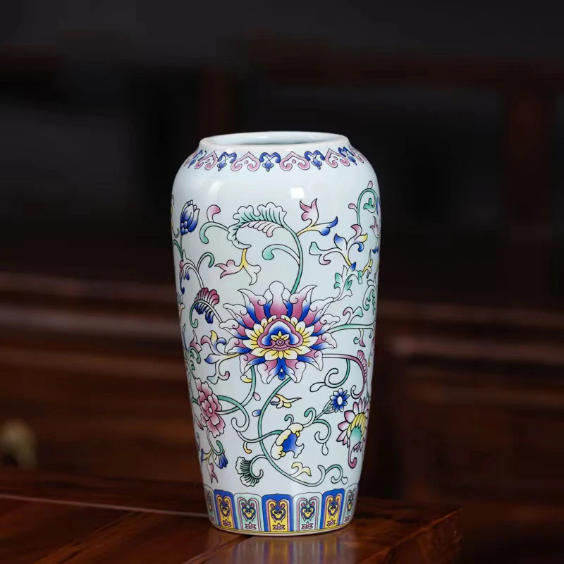 Ceramiczny wazon w stylu chińskim z ręcznym malowaniem Błękitny