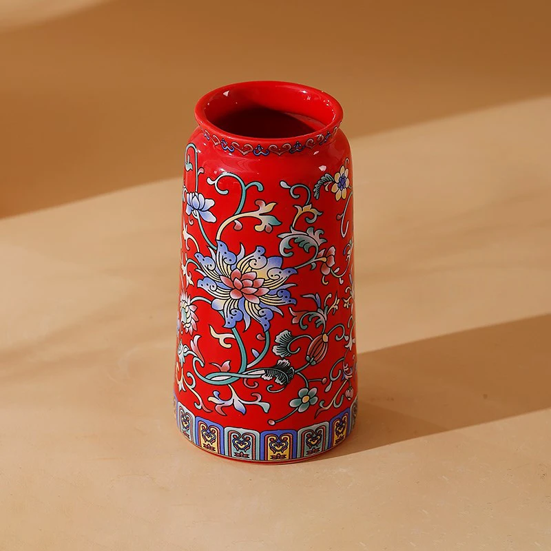 Ceramiczny wazon w stylu chińskim z ręcznym malowaniem Czarny