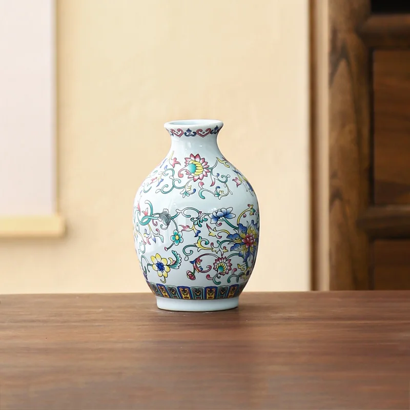 Ceramiczny wazon w stylu chińskim z ręcznym malowaniem Różowy