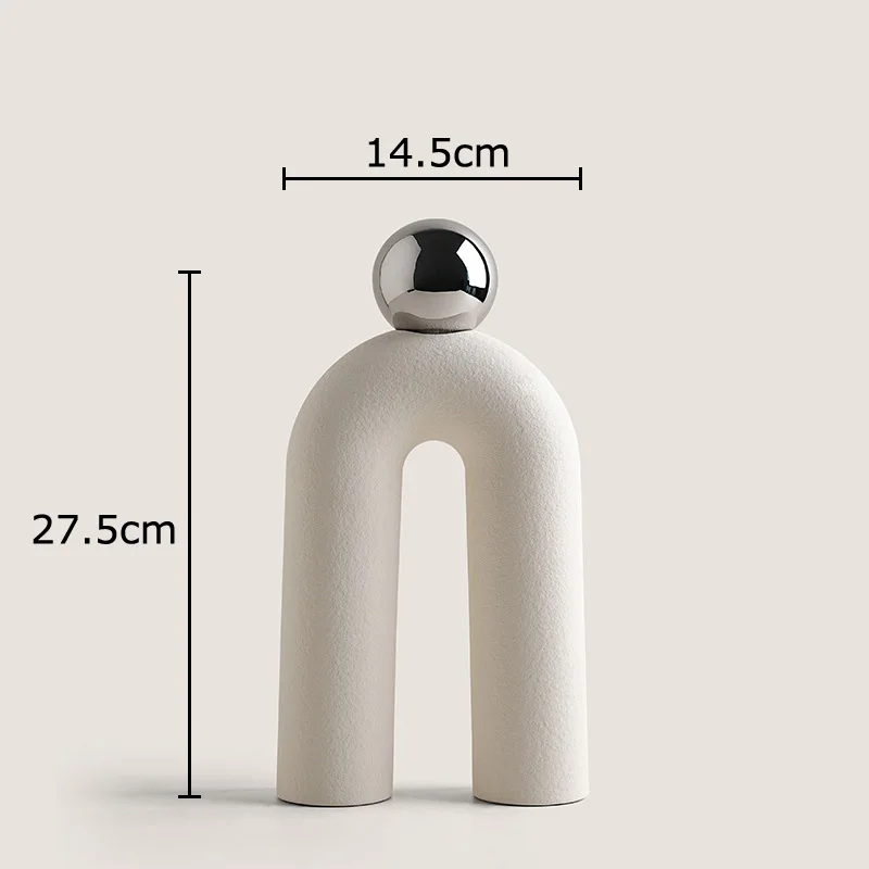 Ceramiczny wazon w kształcie litery U do aranżacji kwiatowych Czerwony