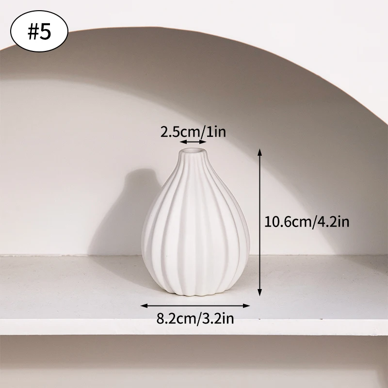 Ceramiczny wazon Nordic na kwiaty do salonu biały hydroponiczny Jasnoszary