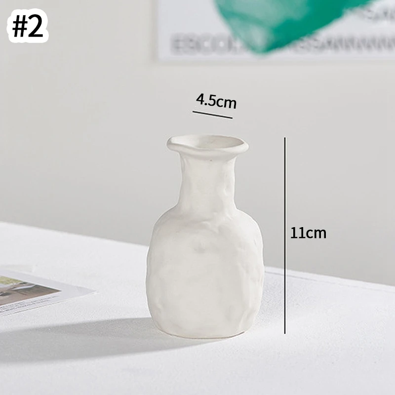 Ceramiczny wazon nordycki biały na suche kwiaty i biurko Błękitny