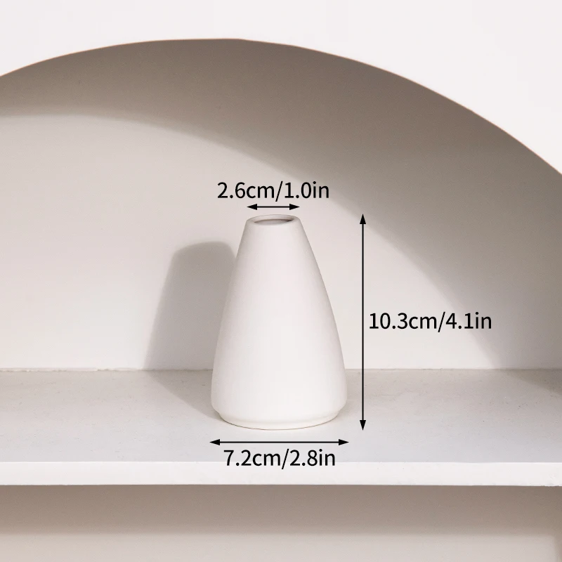 Ceramiczny wazon nordycki biały na suche kwiaty i biurko Różowy