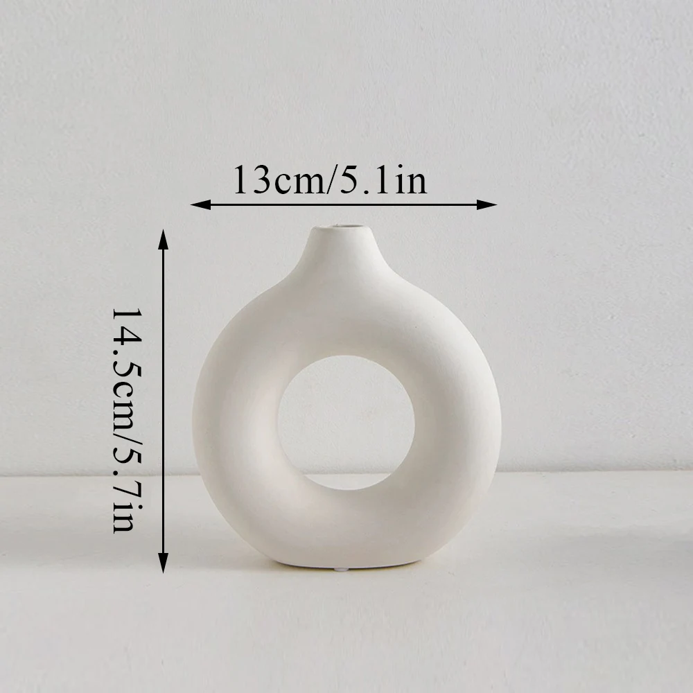 Ceramiczny wazon w stylu nordyckim na kwiaty 14.5x13cm