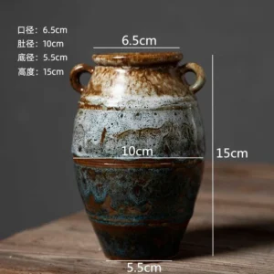 Ceramiczny wazon retro do hydroponiki dekoracja biurko salon żółty