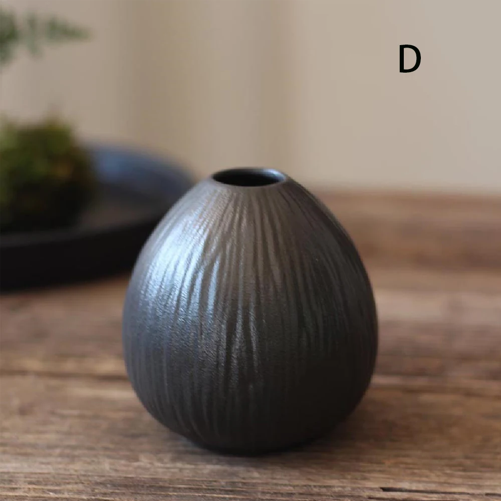 Ceramiczny wazon do salonu – prosta dekoracja stołu i hydroponika Czarny