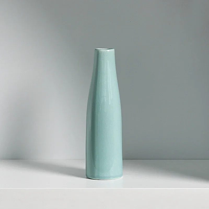 Ceramiczny wazon skandynawski na biurko do dekoracji kwiatowej Jasnoszary