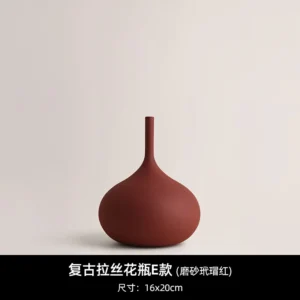 Ceramiczny wazon wabi-sabi rękodzieło styl Morandi dekoracja salonu Ciemny szary