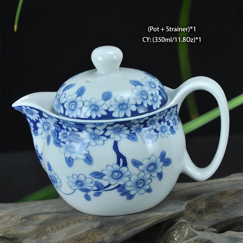 Chiński ceramiczny zestaw do herbaty Kung Fu ze smokiem Biały
