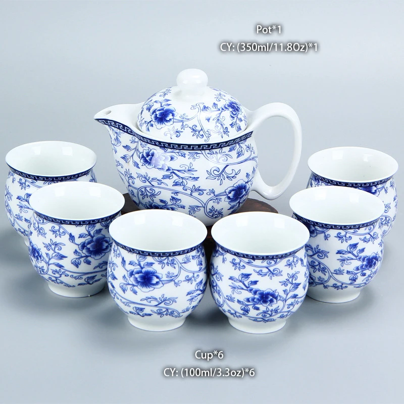 Chiński ceramiczny zestaw do herbaty Kung Fu ze smokiem Ciemny szary