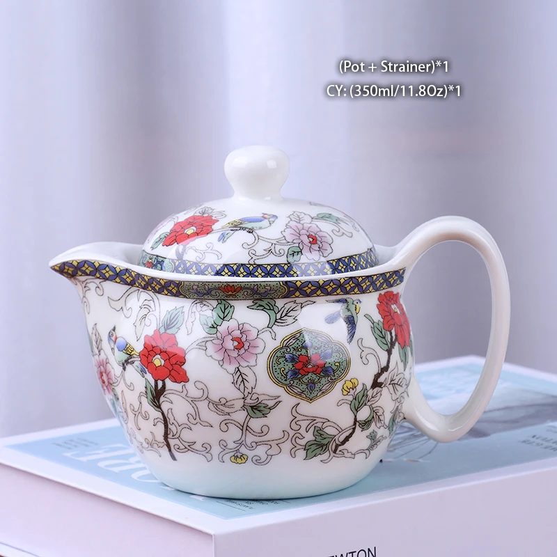 Chiński ceramiczny zestaw do herbaty Kung Fu ze smokiem Głęboki niebieski