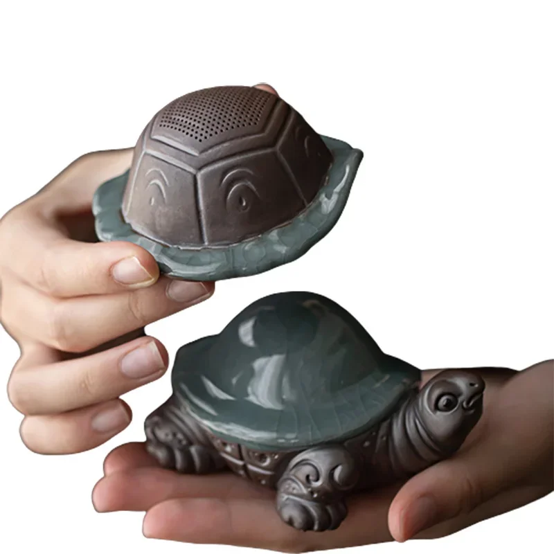 Ceramiczny zestaw do herbaty Kung Fu z figurką żółwia Jasnoszary
