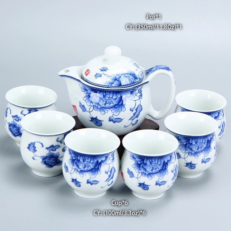 Chiński ceramiczny zestaw do herbaty Kung Fu ze smokiem śliwka