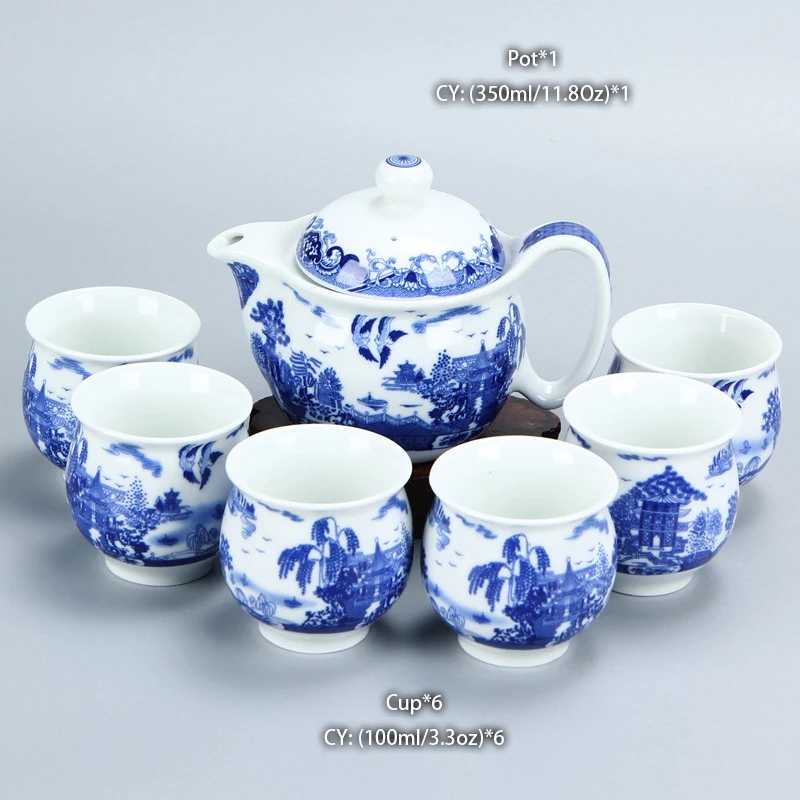 Chiński ceramiczny zestaw do herbaty Kung Fu ze smokiem Srebrny