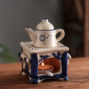 Ceramiczny zestaw 3w1 — dyfuzor trzcinowy, podgrzewacz do herbaty i świecznik Biały