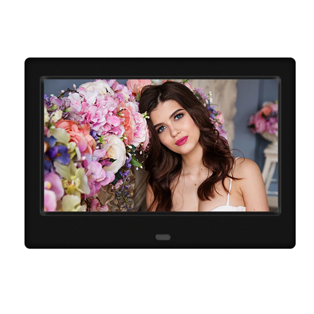 Cyfrowa ramka na zdjęcia 7 cali HD 800x480 LED z MP3 i zegarem Czarny