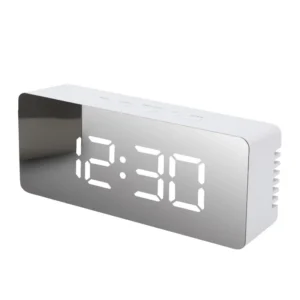 Cyfrowy budzik LED z termometrem na biurko i nocny stolik Biały