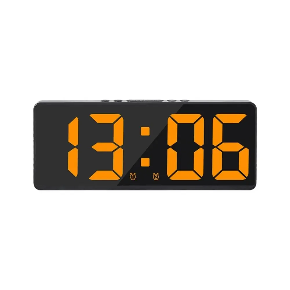Cyfrowy zegar LED z termometrem i budzikiem Pomarańczowy