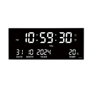 Cyfrowy zegar ścienny LED 14 cali z 8 alarmami i zasilaniem sieciowym Czerwony