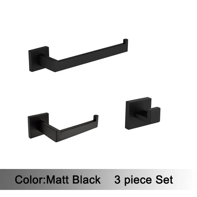 Czarny matowy zestaw akcesoriów łazienkowych na ścianę Mb 3 piece set