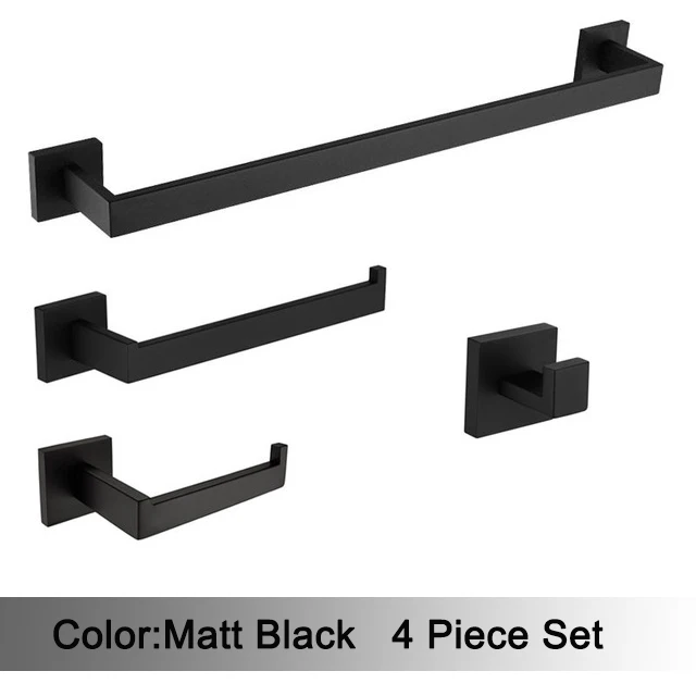 Czarny matowy zestaw akcesoriów łazienkowych na ścianę Mb 4 piece set