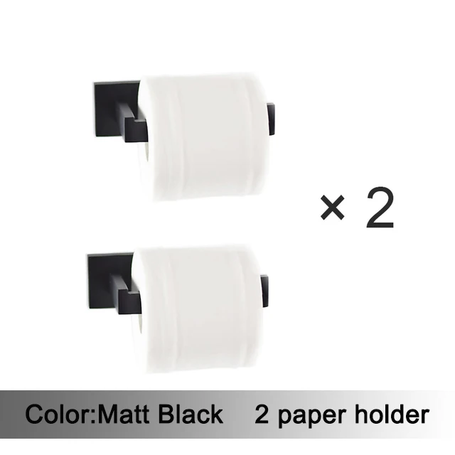 Czarny matowy zestaw akcesoriów łazienkowych na ścianę Mb paper holder 2
