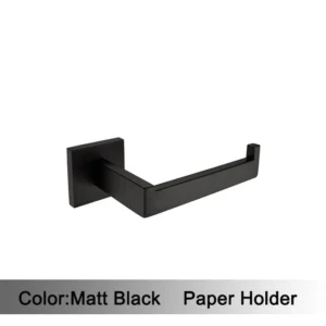 Czarny matowy zestaw akcesoriów łazienkowych na ścianę Mb paper holder