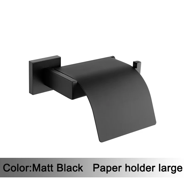Czarny matowy zestaw akcesoriów łazienkowych na ścianę Mb paper holder lar