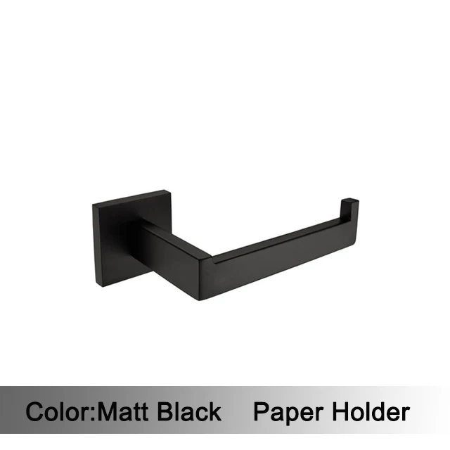 Czarny matowy zestaw akcesoriów łazienkowych na ścianę Mb paper holder