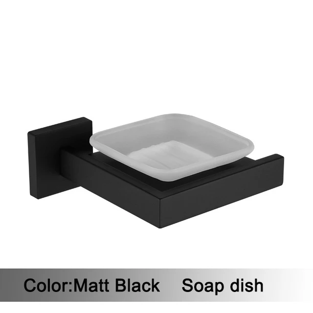 Czarny matowy zestaw akcesoriów łazienkowych na ścianę Mb soap dish