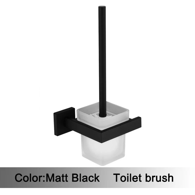 Czarny matowy zestaw akcesoriów łazienkowych na ścianę Mb toilet brush