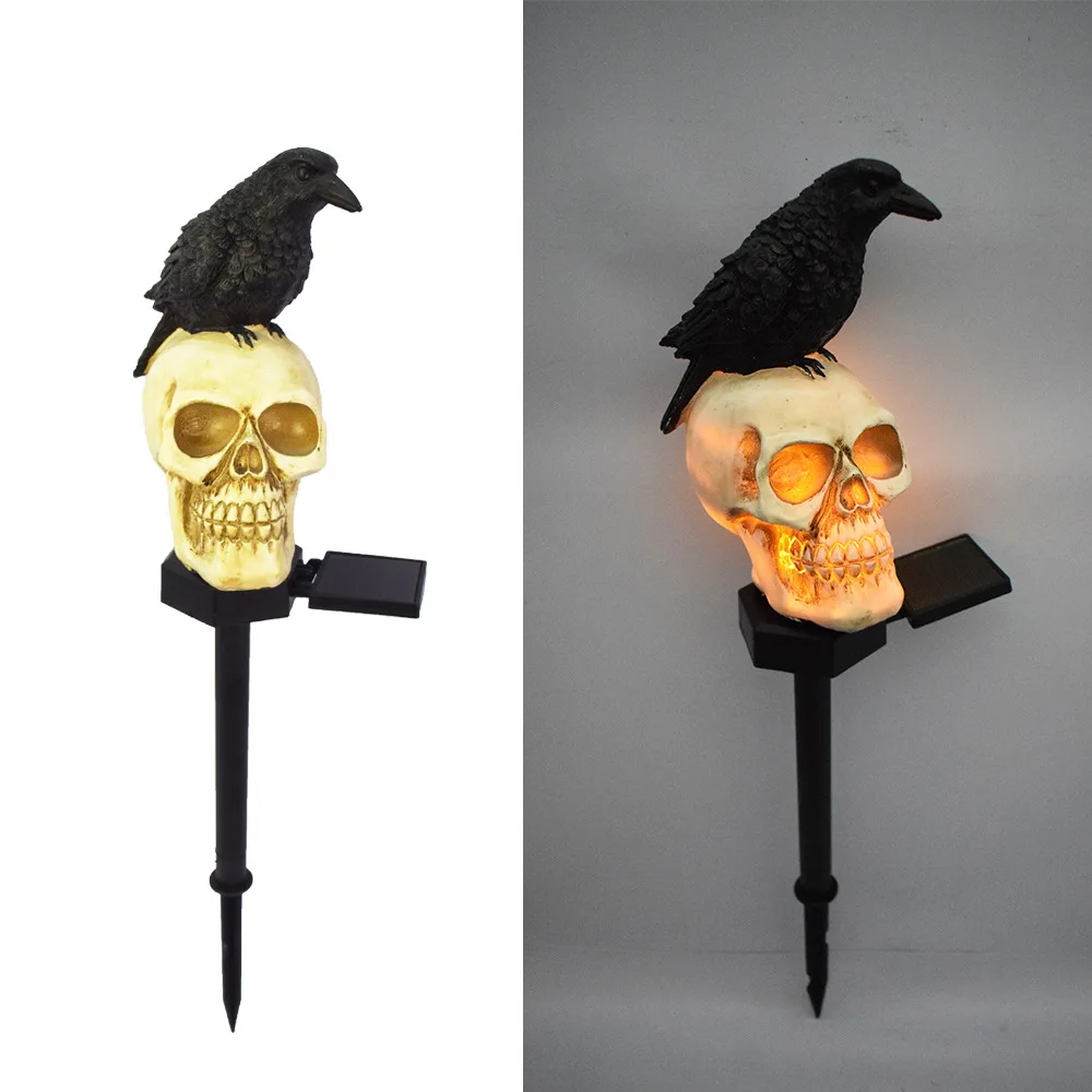 Dekoracja Halloween – świecący szkielet i duch do ogrodu Armijna zieleń