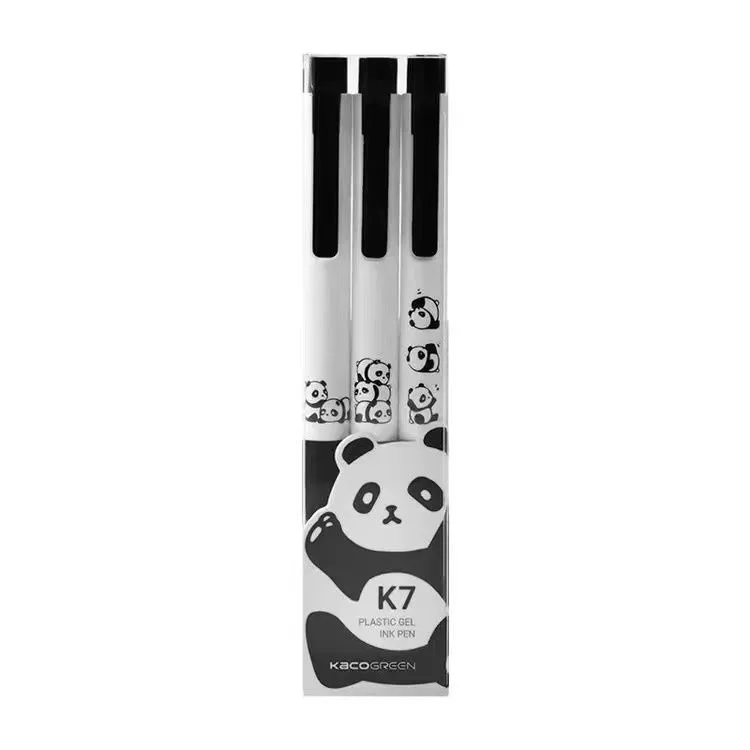 Długopisy żelowe KACO kot i panda szybkoschnące zestaw Czerwony