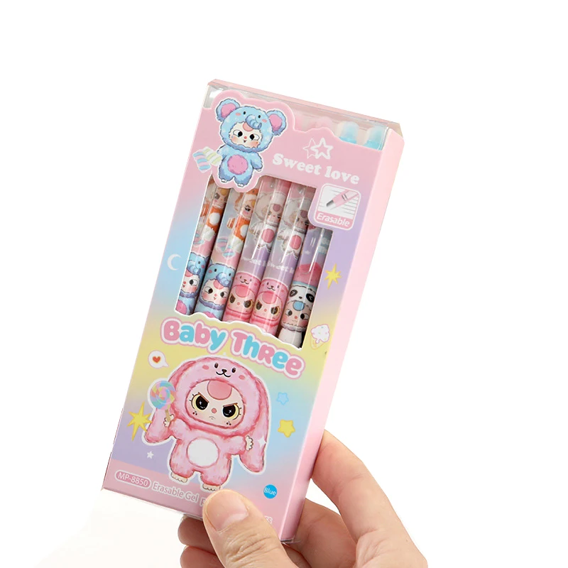 Długopisy żelowe ścieralne Sanrio, kotek i Melody Fioletowy