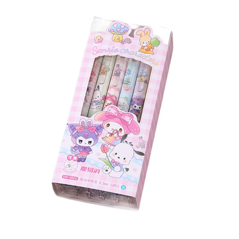 Długopisy żelowe ścieralne Sanrio, kotek i Melody żółty
